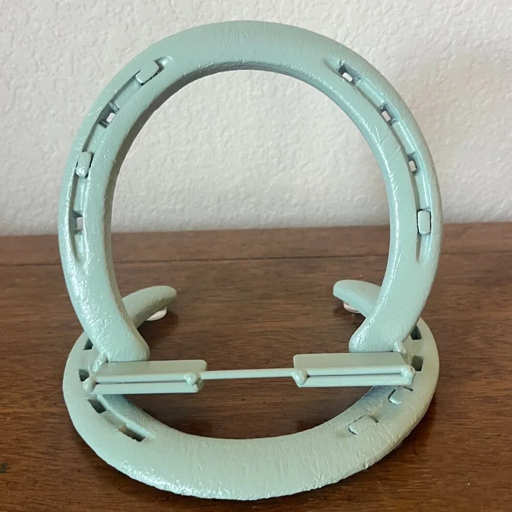 Reclaimed‎ Horseshoe Phone Tablet Stand Cactus Green Rustic Western Decor